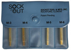 Sock It Out - 4 Piece Button Head Cap Screw Extractor Set - Screw Range 3 to 6mm - Americas Industrial Supply