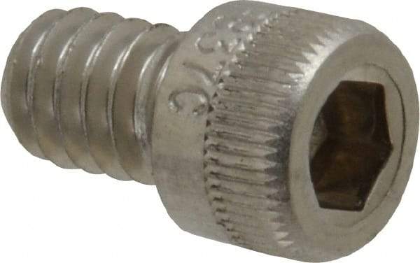 Holo-Krome - 1/4-20 UNC Hex Socket Drive, Socket Cap Screw - Grade 18-8 Stainless Steel, Uncoated, Fully Threaded, 3/8" Length Under Head - Americas Industrial Supply