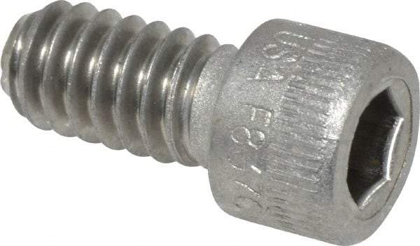 Holo-Krome - 1/4-20 UNC Hex Socket Drive, Socket Cap Screw - Grade 18-8 Stainless Steel, Uncoated, Fully Threaded, 1/2" Length Under Head - Americas Industrial Supply