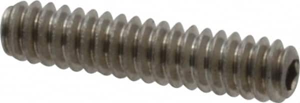 Value Collection - #4-40 UNC, 1/2" OAL, Cup Point Set Screw - Grade 18-8 Stainless Steel, 0.05" Key - Americas Industrial Supply