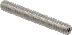 Value Collection - #4-40 UNC, 3/4" OAL, Cup Point Set Screw - Grade 18-8 Stainless Steel, 0.05" Key - Americas Industrial Supply