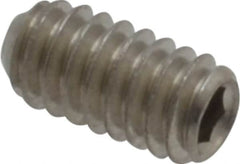 Value Collection - #5-40 UNC, 1/4" OAL, Cup Point Set Screw - Grade 18-8 Stainless Steel, 1/16" Key - Americas Industrial Supply