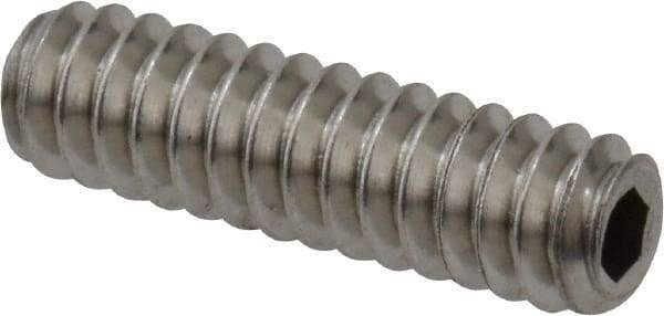 Value Collection - #6-32 UNC, 1/2" OAL, Cup Point Set Screw - Grade 18-8 Stainless Steel, 1/16" Key - Americas Industrial Supply