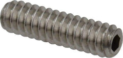 Value Collection - #6-32 UNC, 1/2" OAL, Cup Point Set Screw - Grade 18-8 Stainless Steel, 1/16" Key - Americas Industrial Supply