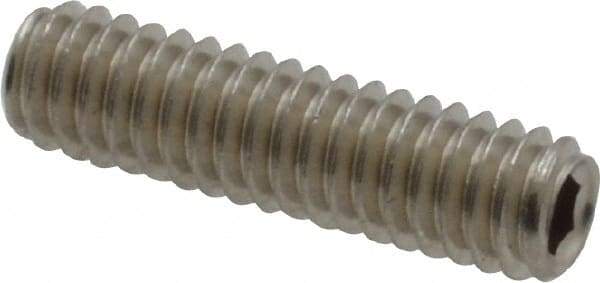 Value Collection - #8-32 UNC, 5/8" OAL, Cup Point Set Screw - Grade 18-8 Stainless Steel, 5/64" Key - Americas Industrial Supply