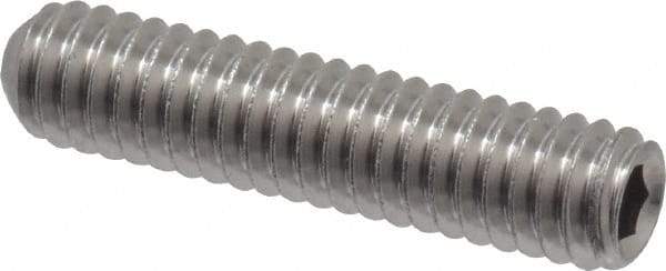 Value Collection - #8-32 UNC, 3/4" OAL, Cup Point Set Screw - Grade 18-8 Stainless Steel, 5/64" Key - Americas Industrial Supply