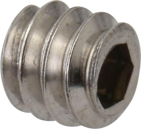 Value Collection - #10-24 UNC, 3/16" OAL, Cup Point Set Screw - Grade 18-8 Stainless Steel, 3/32" Key - Americas Industrial Supply