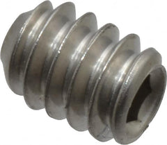 Value Collection - #10-24 UNC, 1/4" OAL, Cup Point Set Screw - Grade 18-8 Stainless Steel, 3/32" Key - Americas Industrial Supply