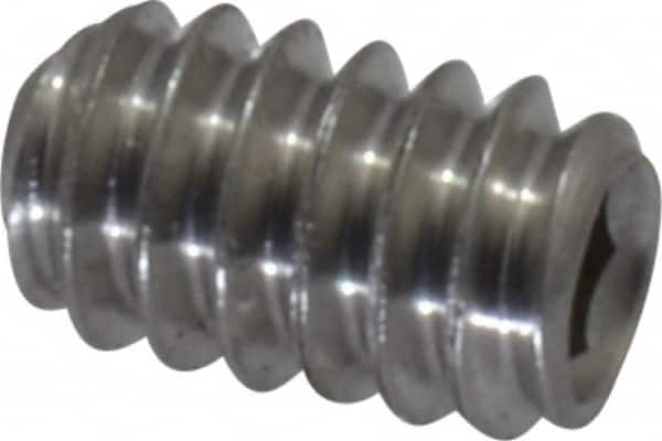 Value Collection - #10-24 UNC, 5/16" OAL, Cup Point Set Screw - Grade 18-8 Stainless Steel, 3/32" Key - Americas Industrial Supply