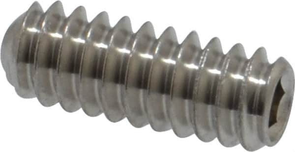 Value Collection - #10-24 UNC, 1/2" OAL, Cup Point Set Screw - Grade 18-8 Stainless Steel, 3/32" Key - Americas Industrial Supply