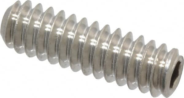 Value Collection - #10-24 UNC, 5/8" OAL, Cup Point Set Screw - Grade 18-8 Stainless Steel, 3/32" Key - Americas Industrial Supply