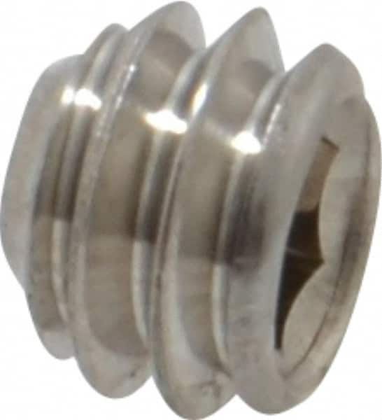 Value Collection - 1/4-20 UNC, 3/16" OAL, Cup Point Set Screw - Grade 18-8 Stainless Steel, 1/8" Key - Americas Industrial Supply