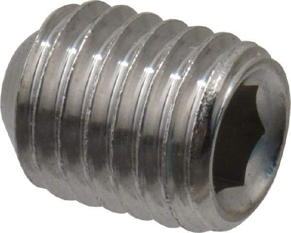 Value Collection - 1/4-28 UNF, 5/16" OAL, Cup Point Set Screw - Grade 18-8 Stainless Steel, 1/8" Key - Americas Industrial Supply