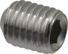 Value Collection - 1/4-28 UNF, 5/16" OAL, Cup Point Set Screw - Grade 18-8 Stainless Steel, 1/8" Key - Americas Industrial Supply