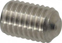 Value Collection - 1/4-28 UNF, 3/8" OAL, Cup Point Set Screw - Grade 18-8 Stainless Steel, 1/8" Key - Americas Industrial Supply