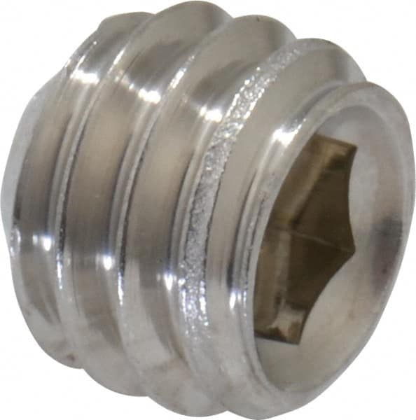 Value Collection - 5/16-18 UNC, 1/4" OAL, Cup Point Set Screw - Grade 18-8 Stainless Steel, 3/32" Key - Americas Industrial Supply