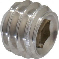 Value Collection - 5/16-18 UNC, 1/4" OAL, Cup Point Set Screw - Grade 18-8 Stainless Steel, 3/32" Key - Americas Industrial Supply