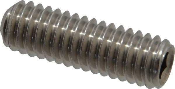 Value Collection - 5/16-18 UNC, 1" OAL, Cup Point Set Screw - Grade 18-8 Stainless Steel, 3/32" Key - Americas Industrial Supply