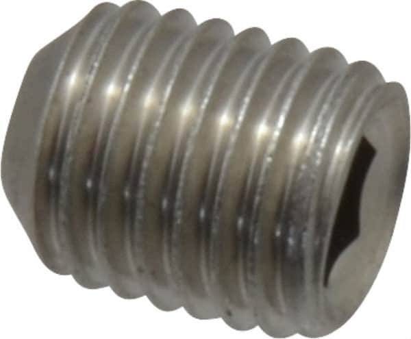 Value Collection - 5/16-24 UNF, 3/8" OAL, Cup Point Set Screw - Grade 18-8 Stainless Steel, 5/32" Key - Americas Industrial Supply