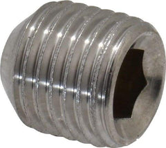 Value Collection - 3/8-24 UNF, 3/8" OAL, Cup Point Set Screw - Grade 18-8 Stainless Steel, 3/16" Key - Americas Industrial Supply