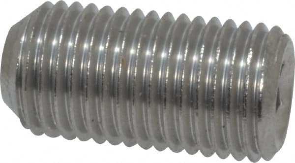 Value Collection - 3/8-24 UNF, 3/4" OAL, Cup Point Set Screw - Grade 18-8 Stainless Steel, 3/16" Key - Americas Industrial Supply