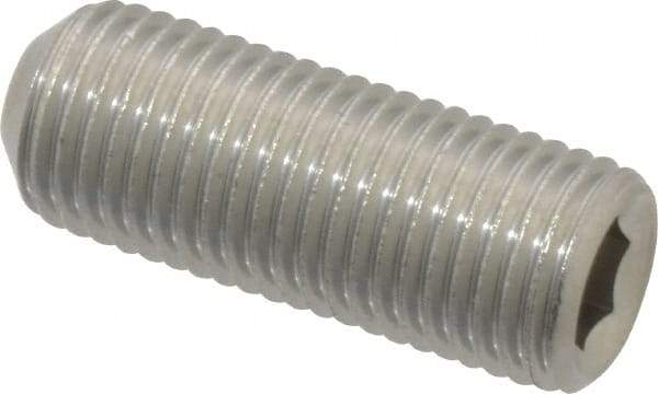 Value Collection - 3/8-24 UNF, 1" OAL, Cup Point Set Screw - Grade 18-8 Stainless Steel, 3/16" Key - Americas Industrial Supply