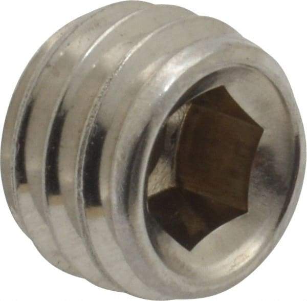 Value Collection - 1/2-13 UNC, 3/8" OAL, Cup Point Set Screw - Grade 18-8 Stainless Steel, 1/4" Key - Americas Industrial Supply