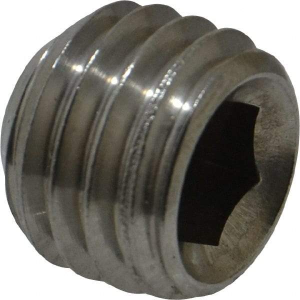 Value Collection - 5/8-11 UNC, 1/2" OAL, Cup Point Set Screw - Grade 18-8 Stainless Steel, 5/16" Key - Americas Industrial Supply