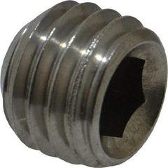 Value Collection - 5/8-11 UNC, 1/2" OAL, Cup Point Set Screw - Grade 18-8 Stainless Steel, 5/16" Key - Americas Industrial Supply