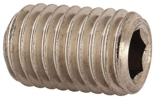 Value Collection - 5/8-11 UNC, 1" OAL, Cup Point Set Screw - Grade 18-8 Stainless Steel, 5/16" Key - Americas Industrial Supply
