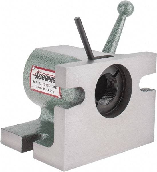 Accupro - Series 5C, 1/32 to 1-1/8" Collet Capacity, Horizontal/Vertical Standard Collet Holding Fixture - Manually Activated, 5" Base Diam Width, 4" High - Americas Industrial Supply