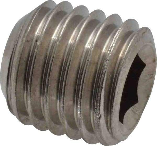 Value Collection - 3/4-10 UNC, 3/4" OAL, Cup Point Set Screw - Grade 18-8 Stainless Steel, 3/8" Key - Americas Industrial Supply