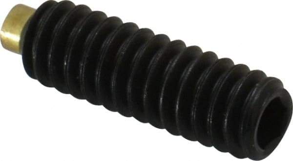 Made in USA - 1/4-20 UNC, 3/4" Length of Thread, Soft Tip Point Set Screw - Grade 8 Alloy Steel - Americas Industrial Supply