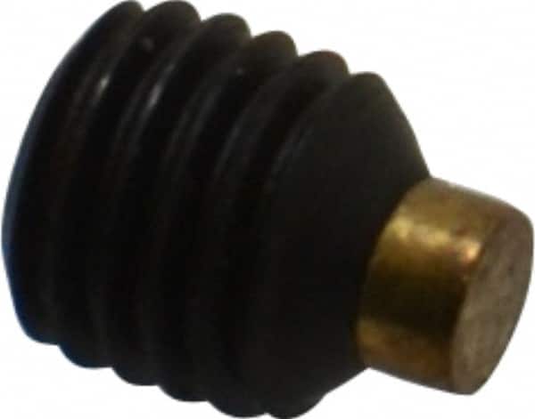 Made in USA - 1/4-28 UNF, 1/4" Length of Thread, Soft Tip Point Set Screw - Grade 8 Alloy Steel - Americas Industrial Supply