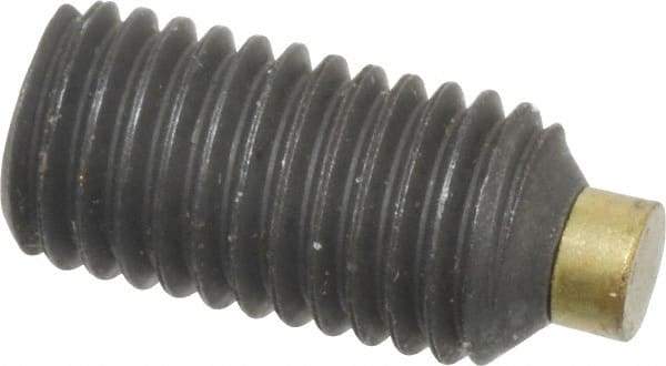 Made in USA - 1/4-28 UNF, 1/2" Length of Thread, Soft Tip Point Set Screw - Grade 8 Alloy Steel - Americas Industrial Supply