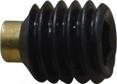 Made in USA - 3/8-16 UNC, 3/8" Length of Thread, Soft Tip Point Set Screw - Grade 8 Alloy Steel - Americas Industrial Supply