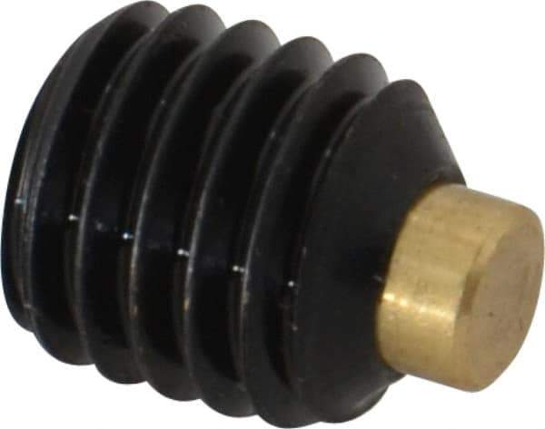 Made in USA - 1/2-13 UNC, 1/2" Length of Thread, Soft Tip Point Set Screw - Grade 8 Alloy Steel - Americas Industrial Supply