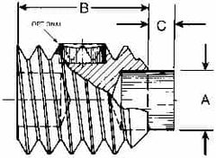 Made in USA - 3/8-16 UNC, 1/2" Length of Thread, Soft Tip Point Set Screw - Grade 18-8 Stainless Steel - Americas Industrial Supply