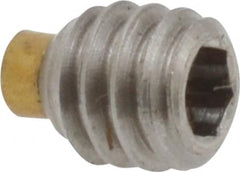 Made in USA - 1/4-20 UNC, 1/4" Length of Thread, Soft Tip Point Set Screw - Grade 18-8 Stainless Steel - Americas Industrial Supply