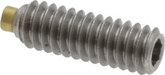 Made in USA - 1/4-20 UNC, 3/4" Length of Thread, Soft Tip Point Set Screw - Grade 18-8 Stainless Steel - Americas Industrial Supply