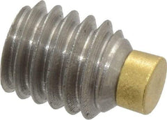 Made in USA - 5/16-18 UNC, 3/8" Length of Thread, Soft Tip Point Set Screw - Grade 18-8 Stainless Steel - Americas Industrial Supply