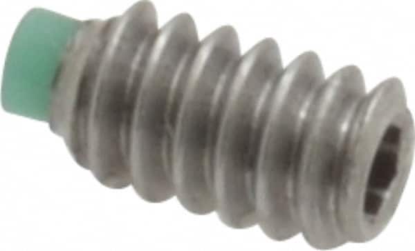 Made in USA - #4-40 UNC, 3/16" Length of Thread, Soft Tip Point Set Screw - Grade 18-8 Stainless Steel - Americas Industrial Supply