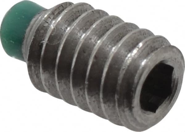 Made in USA - #8-32 UNC, 1/4" Length of Thread, Soft Tip Point Set Screw - Grade 18-8 Stainless Steel - Americas Industrial Supply