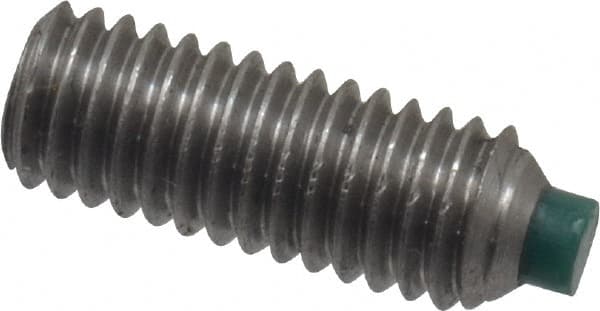 Made in USA - #10-32 UNF, 1/2" Length of Thread, Soft Tip Point Set Screw - Grade 18-8 Stainless Steel - Americas Industrial Supply
