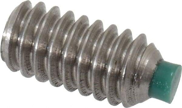 Made in USA - 1/4-20 UNC, 1/2" Length of Thread, Soft Tip Point Set Screw - Grade 18-8 Stainless Steel - Americas Industrial Supply