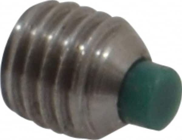 Made in USA - 1/4-28 UNF, 1/4" Length of Thread, Soft Tip Point Set Screw - Grade 18-8 Stainless Steel - Americas Industrial Supply