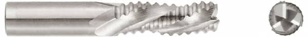 Niagara Cutter - 1" Diam, Coarse Pitch, 2" LOC, 3 Flute Solid Carbide Corner Chamfer Roughing End Mill - TiCN Finish, 4" OAL, 1" Shank Diam, Single End, Centercutting, 30° Helix - Americas Industrial Supply