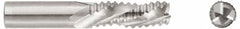Niagara Cutter - 1" Diam, Coarse Pitch, 2" LOC, 3 Flute Solid Carbide Corner Chamfer Roughing End Mill - TiCN Finish, 4" OAL, 1" Shank Diam, Single End, Centercutting, 30° Helix - Americas Industrial Supply