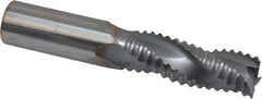 Niagara Cutter - 5/8" Diam, Coarse Pitch, 1-5/8" LOC, 3 Flute Solid Carbide Corner Chamfer Roughing End Mill - TiCN Finish, 3-1/2" OAL, 5/8" Shank Diam, Single End, Centercutting, 30° Helix - Americas Industrial Supply