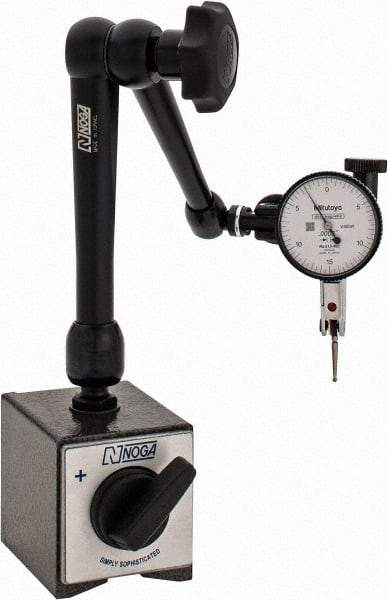 Mitutoyo - 0.0005" Graduation, 0-15-0 Dial Reading, Indicator & Base Kit - 0.0005 Inch Graduation, Includes Standard Magnetic Base, Test Indicator - Americas Industrial Supply